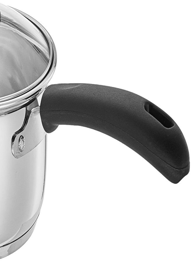 NOBILITY Stainless Steel Saucepan with Tempered Glass Lid, Stay-Cool Handle, Induction Ready, Oven Safe, Compatible with All Cooktops, Dishwasher Safe Soup Pot, 1.5-Quart, 16 cm, 1500 ml - Image 5