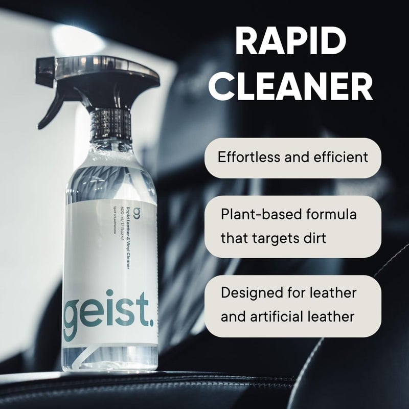 Geist. Rapid Cleaner for Leather & Vinyl - 500ml Cleaner with Brush and Cloth - Image 3