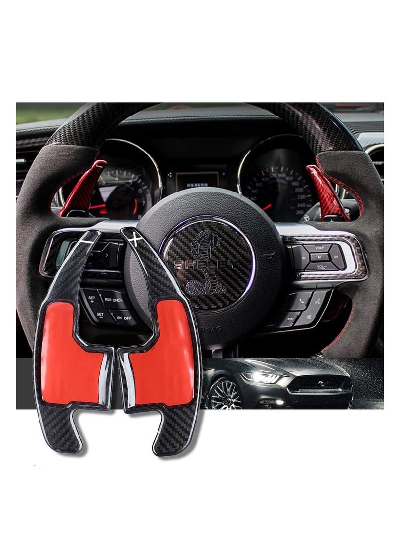 Generic Original Carbon Fiber Steering Wheel Paddle Shifter Fit For Ford Mustang 2015 2016 2017 2018  - Image 1