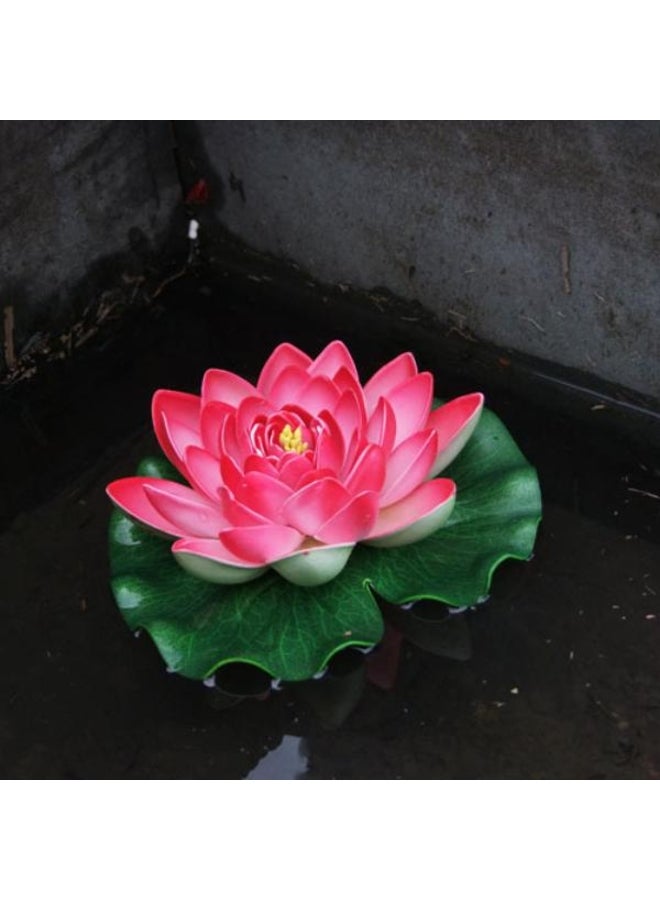 Floating Artificial Lotus Simulation Lotus Water Plants Fake Water Lily for Garden Pond Patio Decoration 