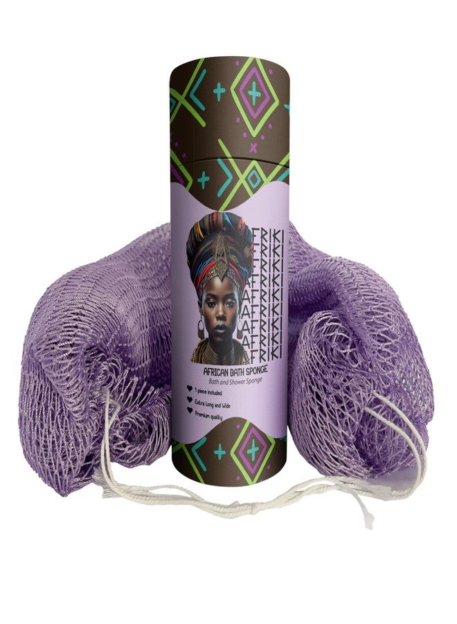 AFRIKI African Net Sponge - Exfoliating Body Scrubber, Black Owned & Rooted in Africa, All Skin Types | 45 in Long (Lilac) - Image 1