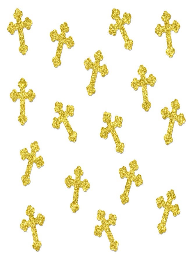 Yotawebery Christening Cross Table Confetti - God Bless Table Decorations - First Communion, Cross Confetti for Baby Shower Baptism Party Decorations, Gold Glitter (220Pcs) - Image 1