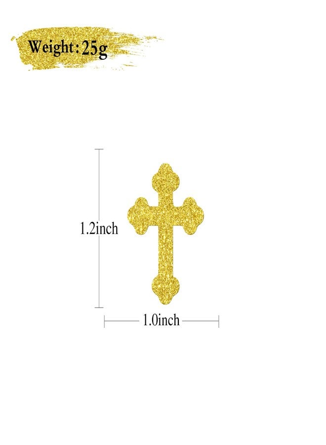 Yotawebery Christening Cross Table Confetti - God Bless Table Decorations - First Communion, Cross Confetti for Baby Shower Baptism Party Decorations, Gold Glitter (220Pcs) - Image 3