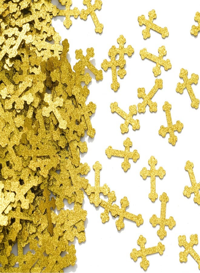 Yotawebery Christening Cross Table Confetti - God Bless Table Decorations - First Communion, Cross Confetti for Baby Shower Baptism Party Decorations, Gold Glitter (220Pcs) - Image 5