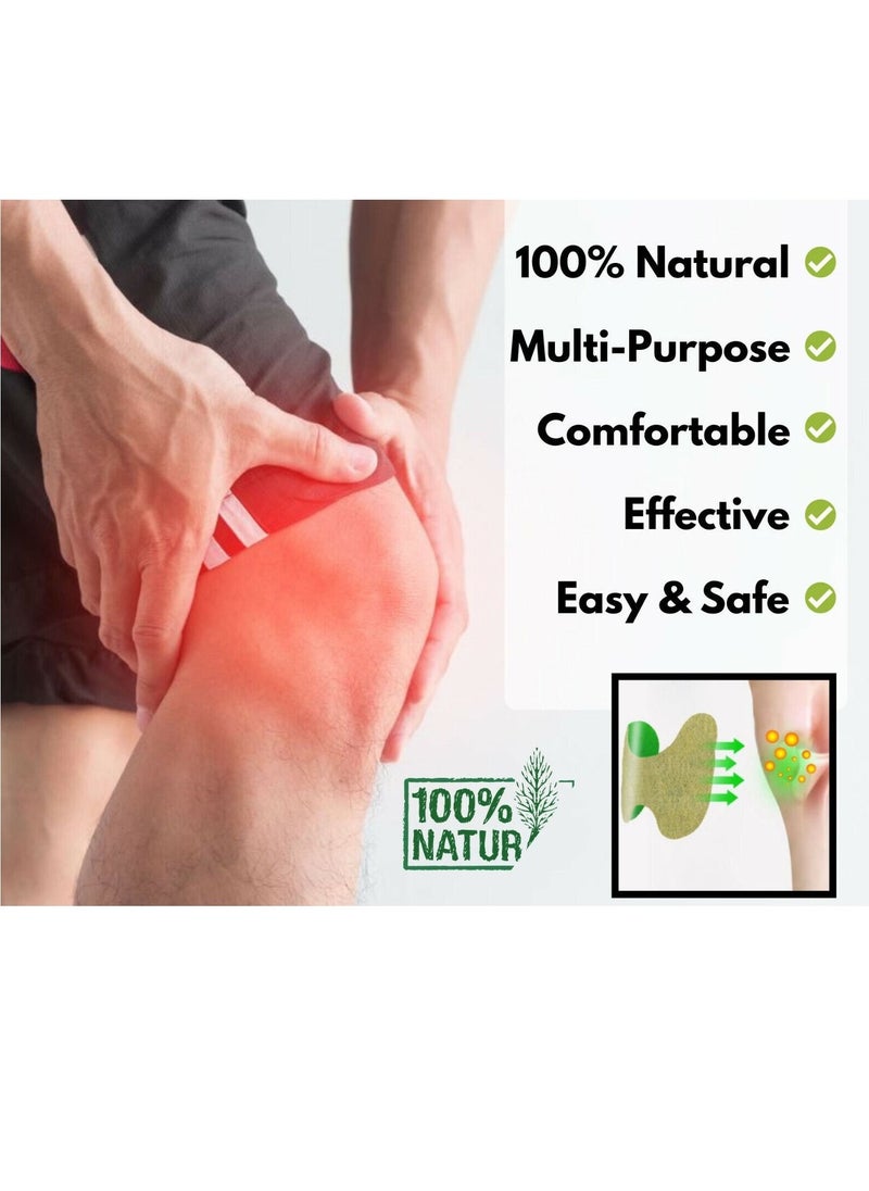 EELHOE 10 Pcs Pain Relief Patches Natural Herbal Heat Patches for Pain Relief Hot Moxibustion Wormwood Sticker for Knee Back Neck Shoulder Pain and Muscle Soreness Arthritis Wormwood Formula Patches  - Image 5