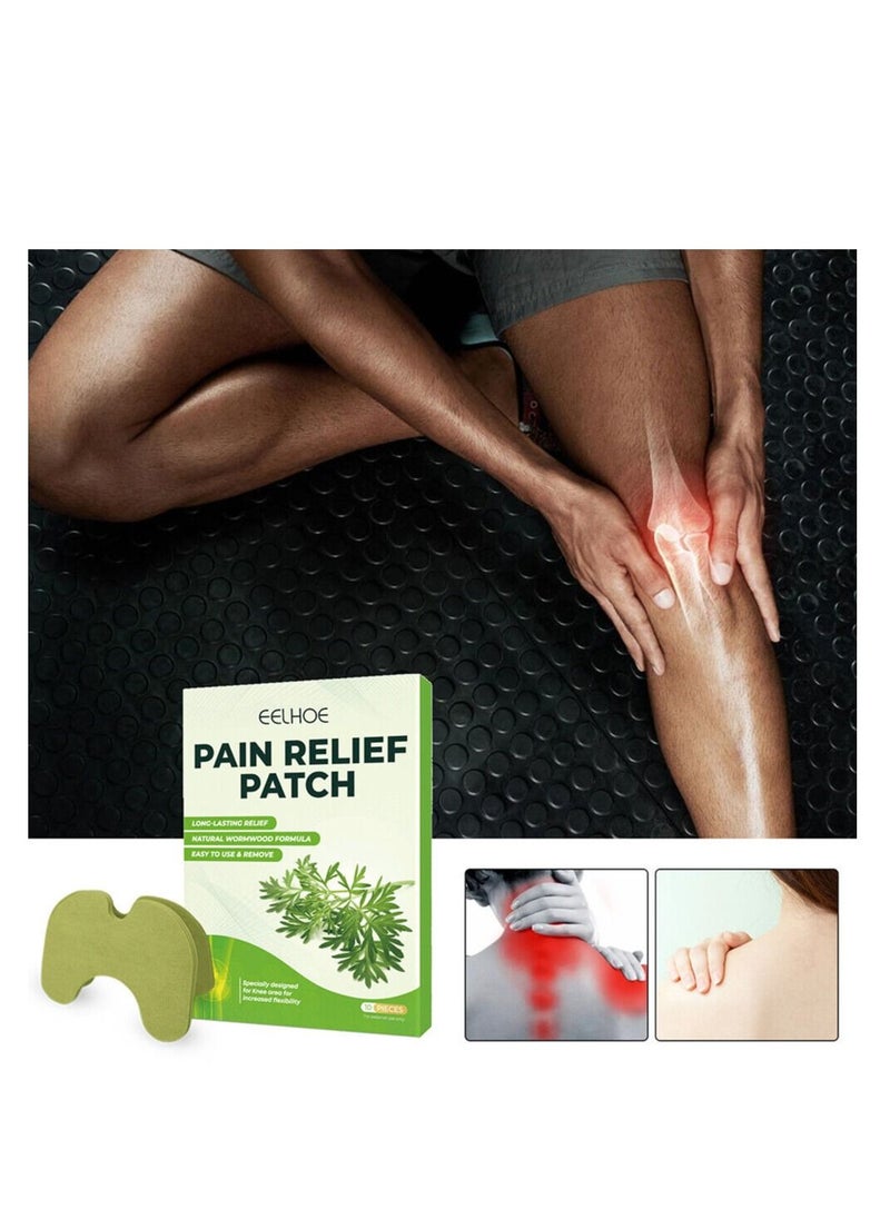 EELHOE 10 Pcs Pain Relief Patches Natural Herbal Heat Patches for Pain Relief Hot Moxibustion Wormwood Sticker for Knee Back Neck Shoulder Pain and Muscle Soreness Arthritis Wormwood Formula Patches  - Image 4