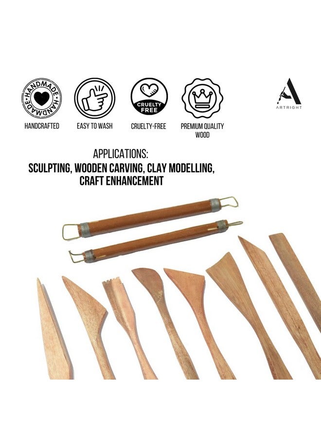 ArtRight Artists' Clay Modelling Tools (Set Of 10); Craft Modelling & Sculpting Tools For Pottery, Sculptures, Polymer, Paper & Mache - 10 Pcs, Multicolor - Image 5