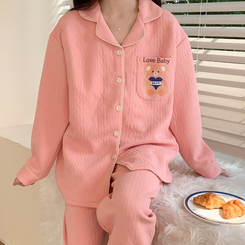 Postpartum Nursing Cotton Outfit Set 909BABY bear pink 