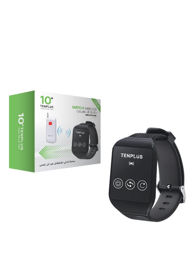 TENPLUS T3549 Wireless Receiver Watch, Black, Baby Pager with Wireless Transmitter - Image 1