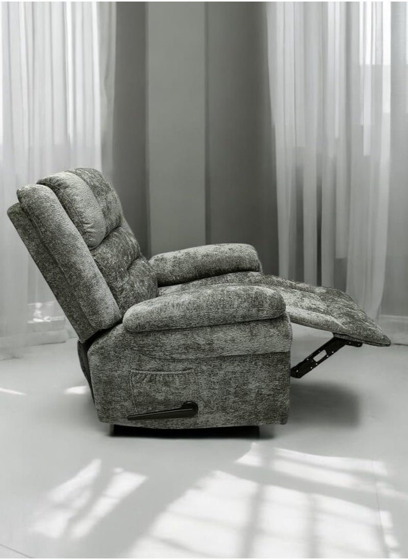 KARNAK Minsk 1 Seater 360° Moving Recliner Modern Design One Seat Relaxing Chair Living Room Furniture - GREY  - Image 5