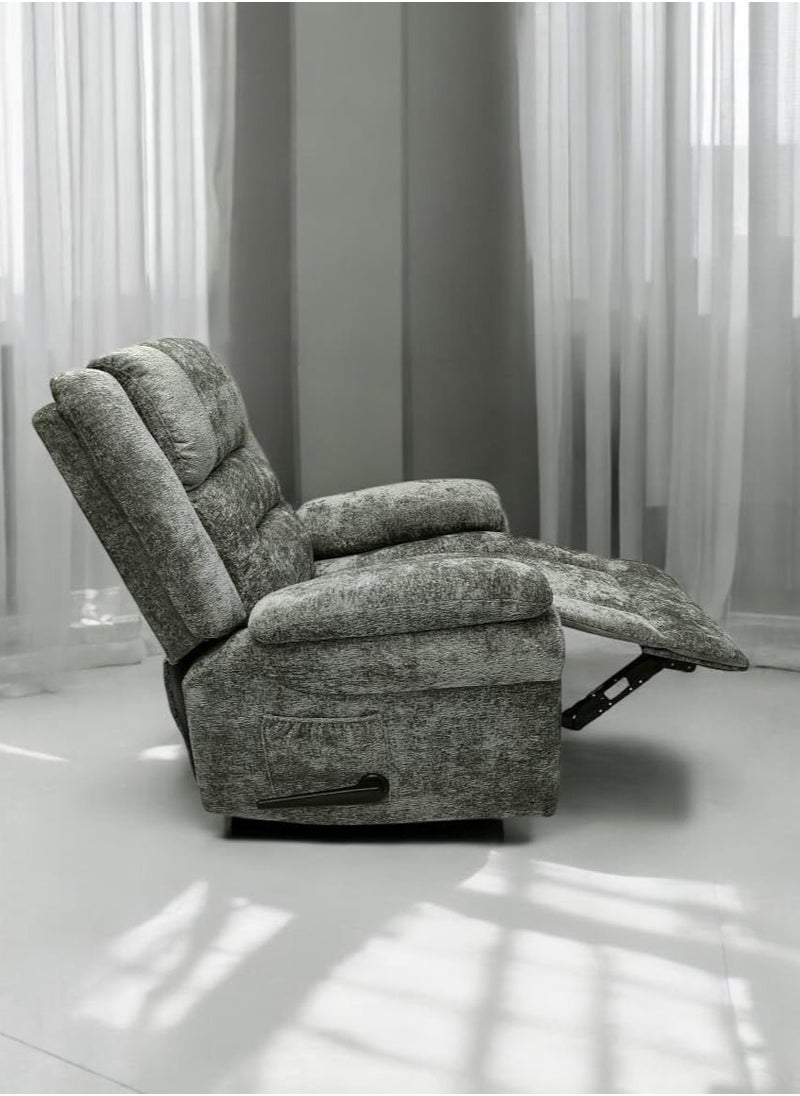 KARNAK Minsk 1 Seater 360° Moving Recliner Modern Design One Seat Relaxing Chair Living Room Furniture - GREY  - Image 3