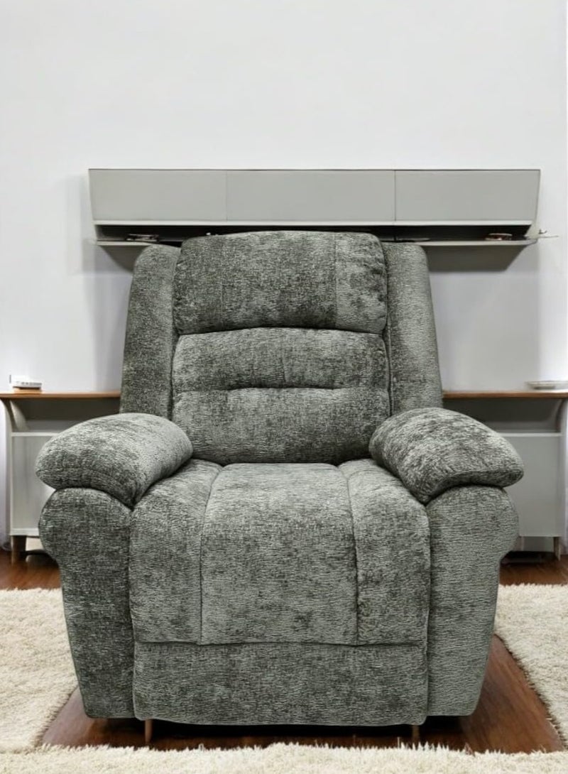 Minsk 1 Seater 360° Moving Recliner Modern Design One Seat Relaxing Chair Living Room Furniture - GREY