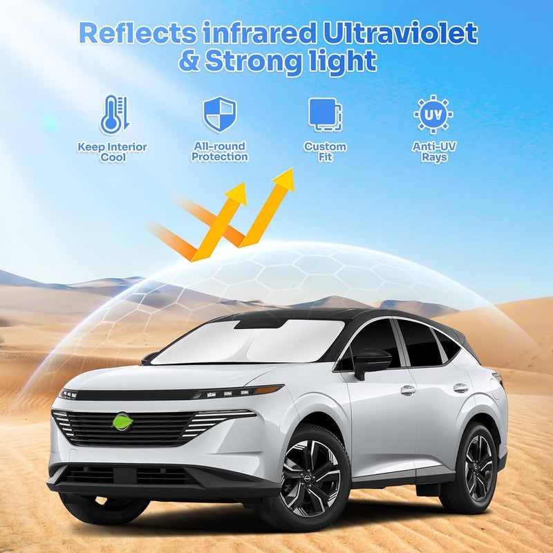 Canvcle Sunshades for 2025 2026 Nissan Murano Accessories Windshield Sun Shade Side Rear Window Shade Cover Sun Visor Shield Privacy Protection for Camping Keep Vehicle Cool Black 5PCS - Image 2