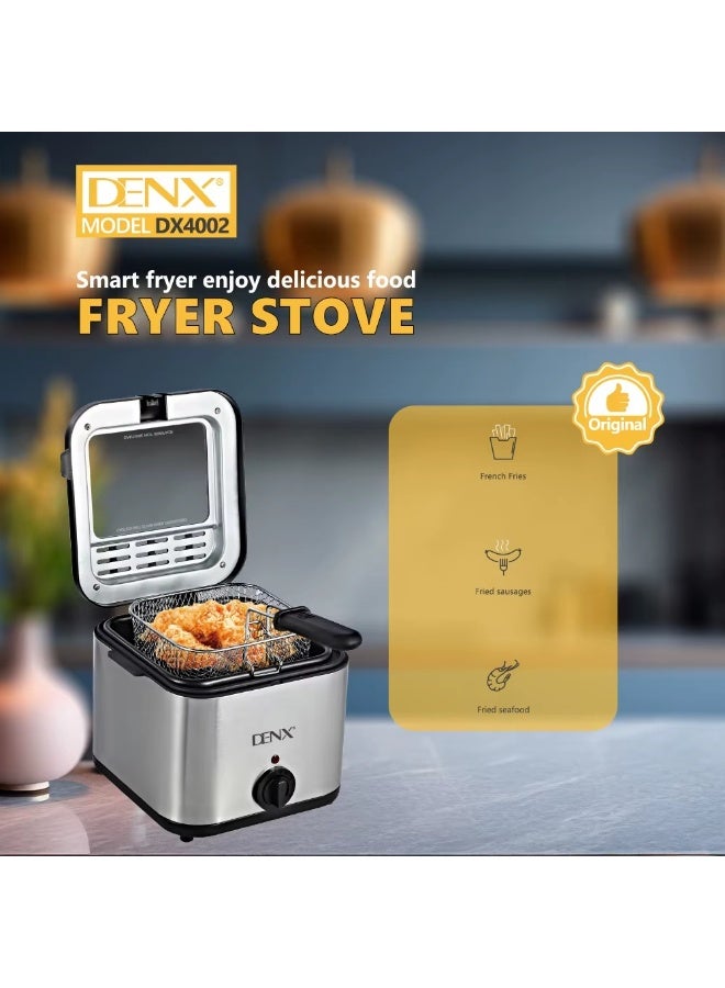 دينكس مقلاة كهربائية سعة 2.5 لتر، تسخين سريع مع غطاء نافذة عرض وسلة سوتيه قابلة للإزالة وسهلة التنظيف - Image 5