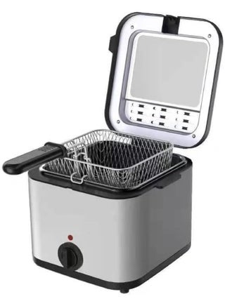 2.5L electric fryer, fast heating with viewing window lid and removable, easy-to-clean sauté basket - view 2