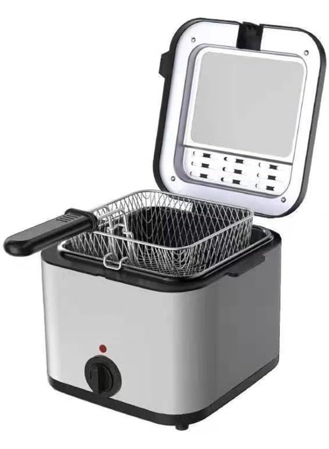 دينكس مقلاة كهربائية سعة 2.5 لتر، تسخين سريع مع غطاء نافذة عرض وسلة سوتيه قابلة للإزالة وسهلة التنظيف - Image 2