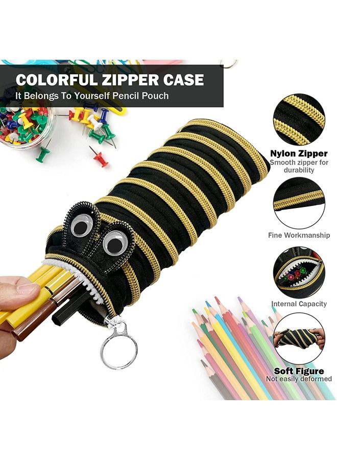 EHOME The Caterpillar Plush Pen Pouch Large Capacity Zipper Stationery Bag Creative Students Start School Stationery - Image 3