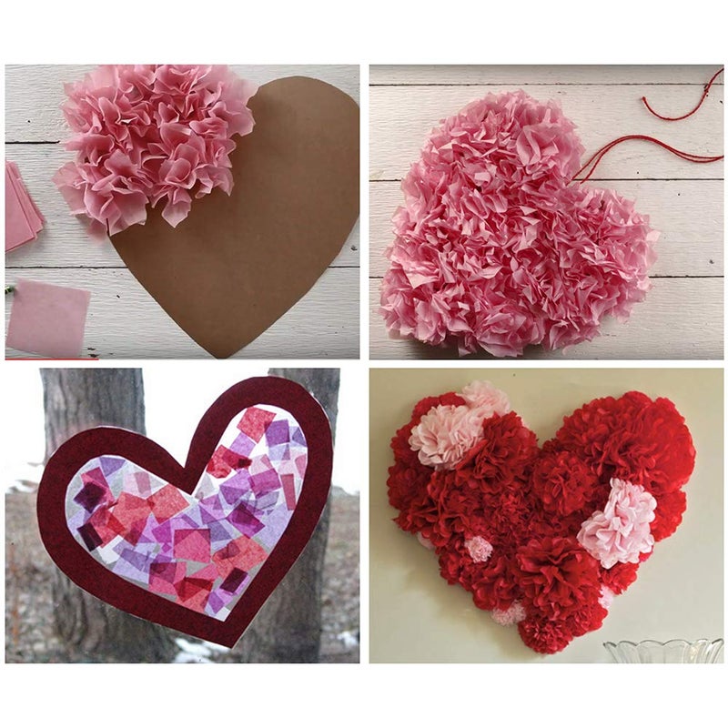 Exquiss 1600pcs Multicolor Tissue Paper Valentine's Day Bulk Wrapping Tissue - 1.2 x 1.2 DIY Art Craft for Kids, Classroom,Valentine,Birthday,Love,Heart Suncatchers,Wreath,Paper Pom Pom (1.2 Inches) - Image 3