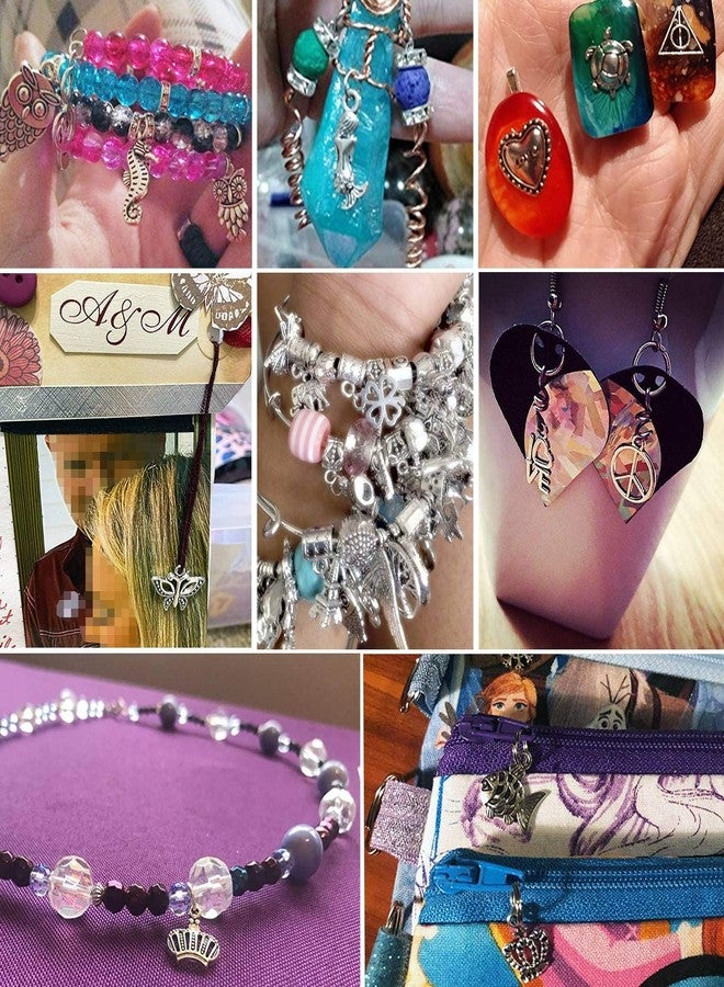 BIHRTC 200 Pack of Jewelry Charms Mixed Smooth Silver Metal Charms Pendants DIY Charm Bracelet Making Gold Charm Bracelet for Women Bracelet Necklace Jewelry Findings - Image 3