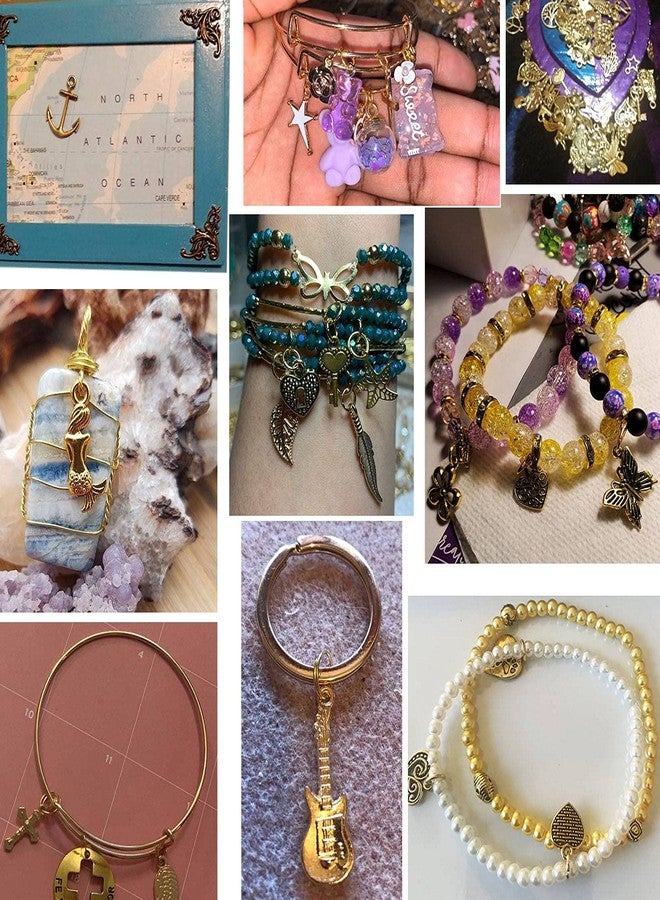 BIHRTC 200 Pack of Jewelry Charms Mixed Smooth Silver Metal Charms Pendants DIY Charm Bracelet Making Gold Charm Bracelet for Women Bracelet Necklace Jewelry Findings - Image 2