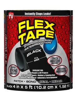Flex Tape Strong Rubberized Waterproof Tape, 4 inches x 5 feet, Black