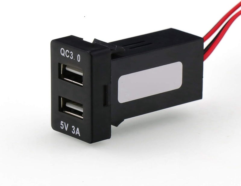 Timloon QC3.0 Dual USB Power Socket - Quick Charge Car Charger Adapter for Toyota - Image 1
