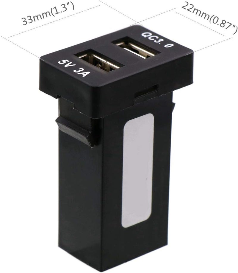 Timloon QC3.0 Dual USB Power Socket - Quick Charge Car Charger Adapter for Toyota - Image 2