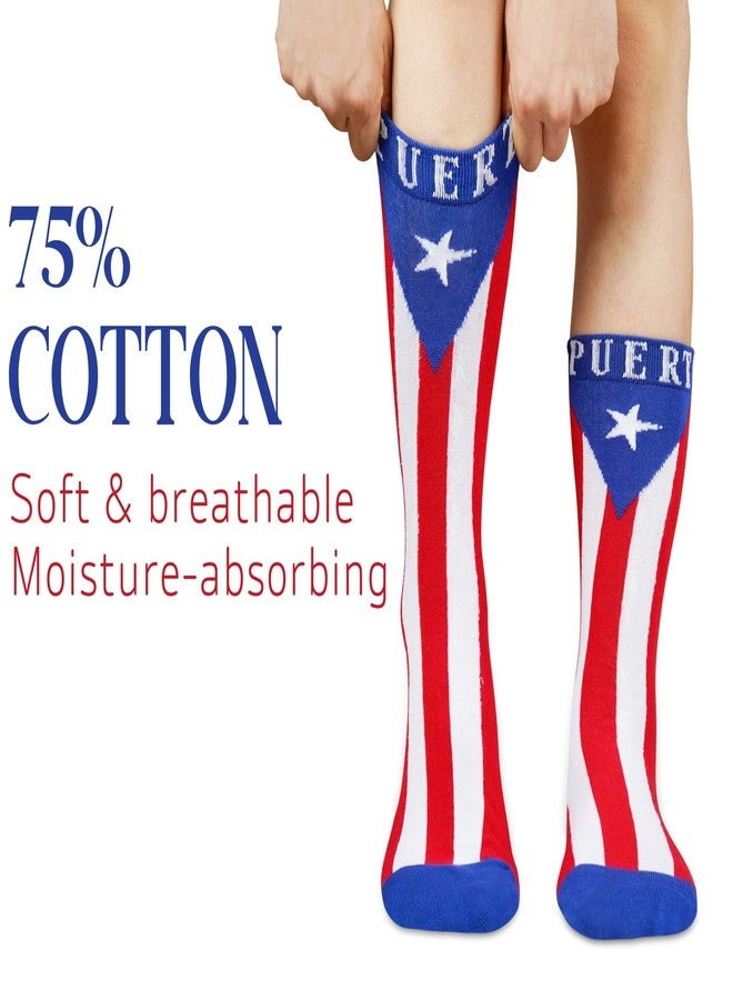 إنو بيتا هدايا وتذكارات مرحة تحمل علم بورتوريكو من إنوبيتا، مثالية للرجال والنساء البورتوريكيين، جوارب مقاس واحد - Image 5