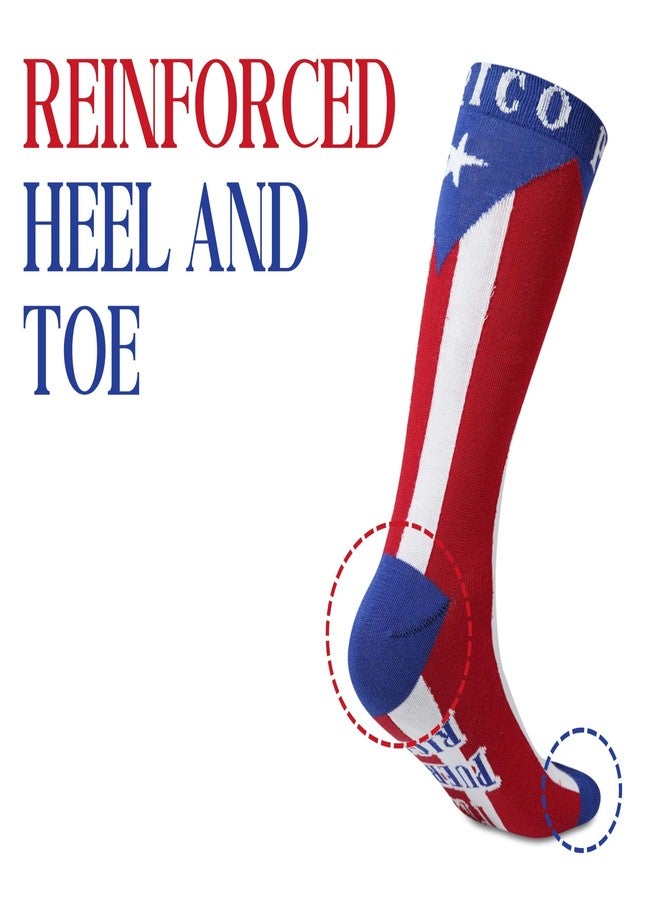 إنو بيتا هدايا وتذكارات مرحة تحمل علم بورتوريكو من إنوبيتا، مثالية للرجال والنساء البورتوريكيين، جوارب مقاس واحد - Image 4