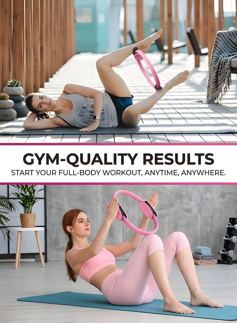 بيوينتي بيونتي مجموعة بيلاتيس اسنشيالز للنساء - مجموعة معدات بيلاتيس منزلية مكونة من 13 قطعة، تتضمن كرة بيلاتيس/حلقة يوجا دائرية سحرية واشرطة مقاومة، مثالية للتمارين المنزلية للنساء والمبتدئين - Image 3