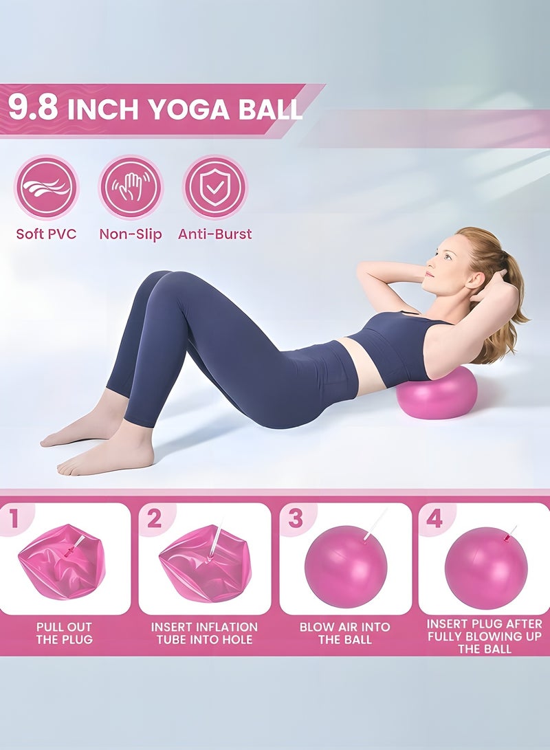 بيوينتي بيونتي مجموعة بيلاتيس اسنشيالز للنساء - مجموعة معدات بيلاتيس منزلية مكونة من 13 قطعة، تتضمن كرة بيلاتيس/حلقة يوجا دائرية سحرية واشرطة مقاومة، مثالية للتمارين المنزلية للنساء والمبتدئين - Image 5