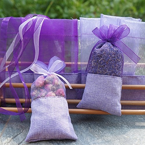 Lozom Sachet Empty Bags Purple Gauze Cotton-Ramie Sacks for Lavender, Spice and Herbs (24pcs) - Image 3