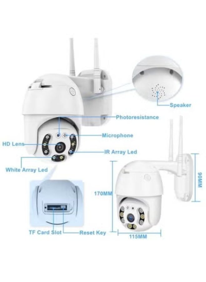 TIGER 1.0MP 4G Solar Powered Outdoor Camera with Two-Way Audio, LED Night Vision, H.265 Recording, Cloud & TF Card Storage, 8000mAh Battery, Wireless PTZ Security Monitoring – White - Image 4