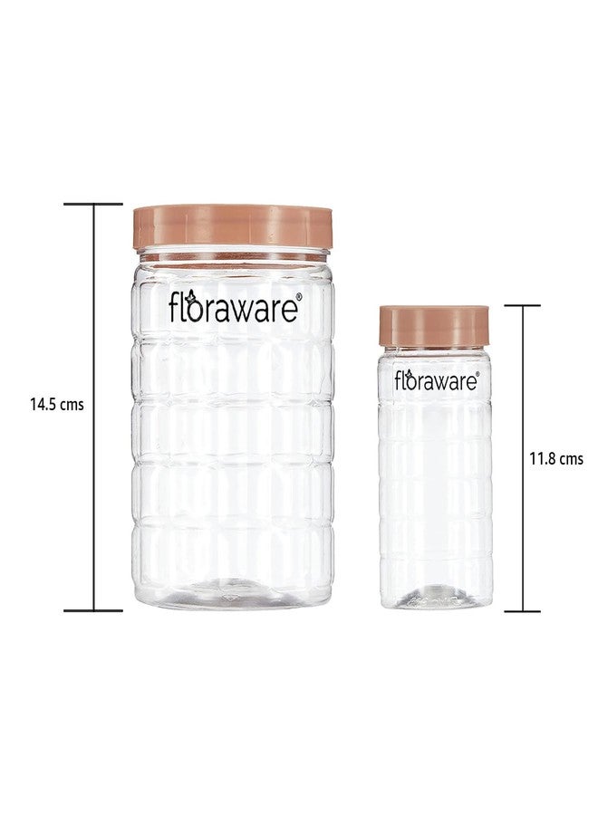 Floraware Jar Container, Set of 18 (6 pcs x 280 ml Each, 6 pcs x 500 ml Each, 6 pcs x 1000 ml), Kitchen Organiser, BPA Free, Stackable (Choco) - Image 3