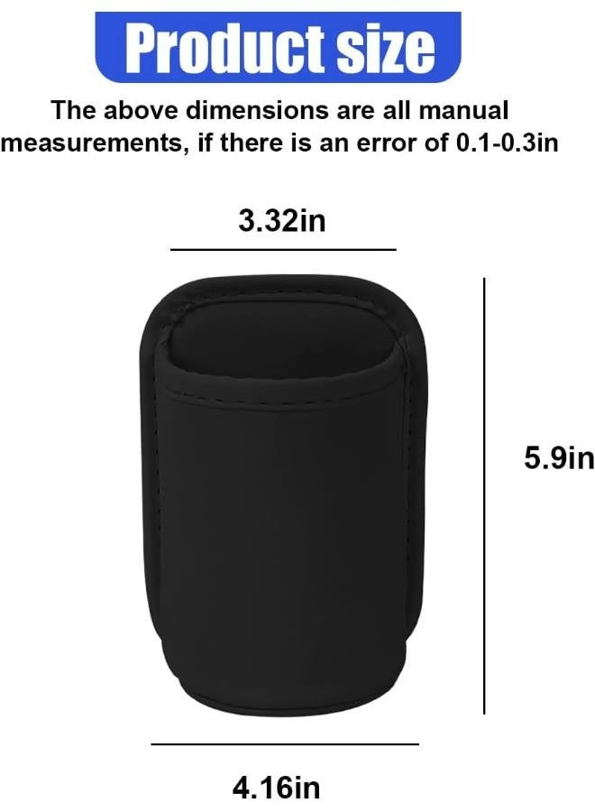 Stealth Black Car Cup Holder - Cool-Touch Leather Clip Mount, Heat-Resistant Base & Rounded Corners | Luxury SUV Organizer - Image 2