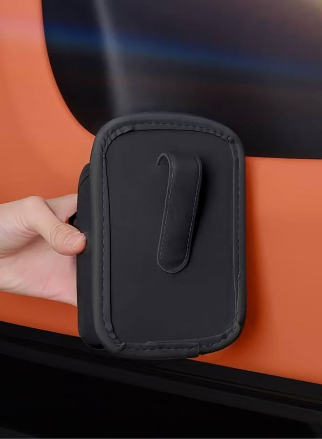 Stealth Black Car Cup Holder - Cool-Touch Leather Clip Mount, Heat-Resistant Base & Rounded Corners | Luxury SUV Organizer - Image 3