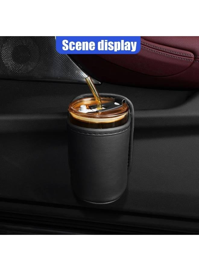 Stealth Black Car Cup Holder - Cool-Touch Leather Clip Mount, Heat-Resistant Base & Rounded Corners | Luxury SUV Organizer - Image 5