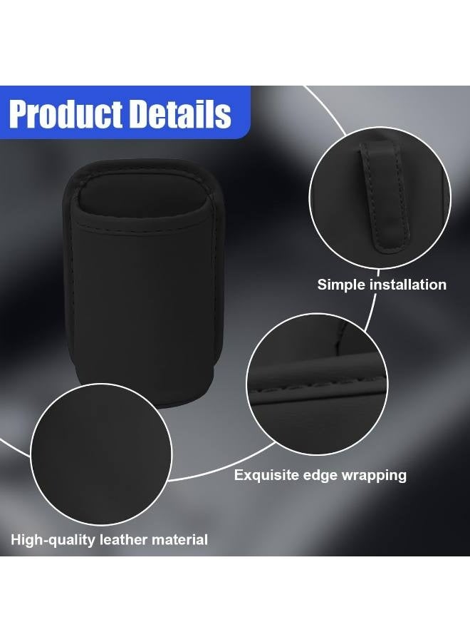 Stealth Black Car Cup Holder - Cool-Touch Leather Clip Mount, Heat-Resistant Base & Rounded Corners | Luxury SUV Organizer - Image 4