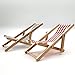 SXFSE Dollhouse Decoration Mini Wooden Folding Beach Sunbath Chair Longue Deck Chair Craft Dollhouse Accessories - Image 2