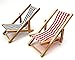 SXFSE Dollhouse Decoration Mini Wooden Folding Beach Sunbath Chair Longue Deck Chair Craft Dollhouse Accessories - Image 4