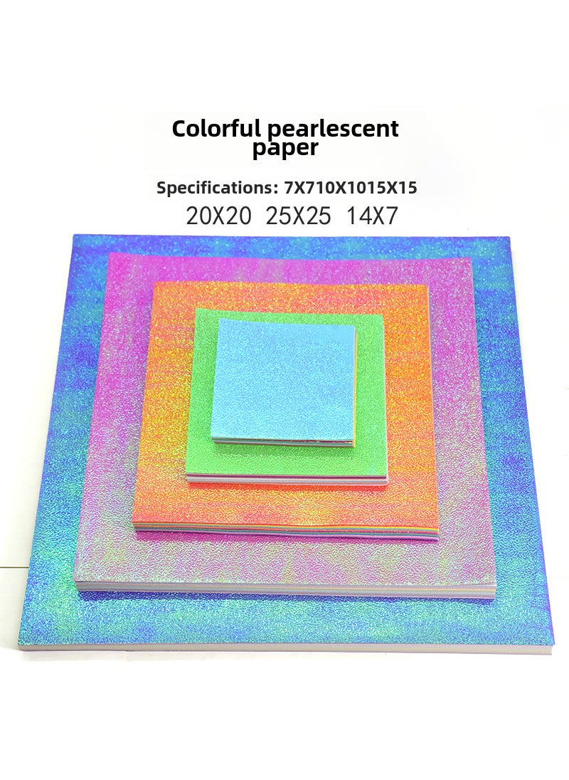 Generic Pearlescent Paper 15x15cm Origami Crane DIY Square Fold 25*25cm Pearl paper 10 color 50 sheets 