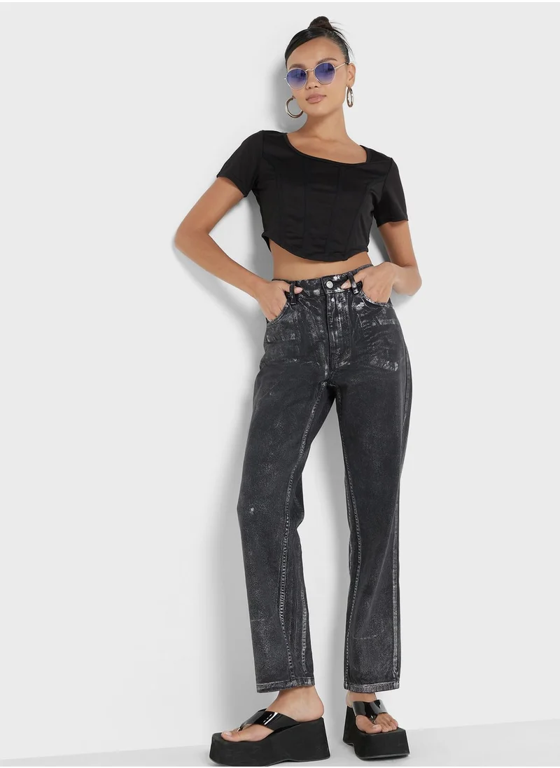 Ginger Cropped Corset Style Tshirt
