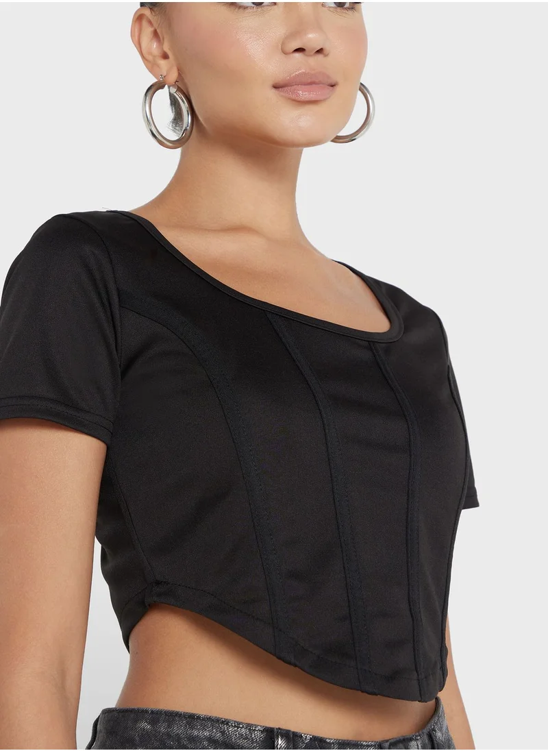Ginger Cropped Corset Style Tshirt