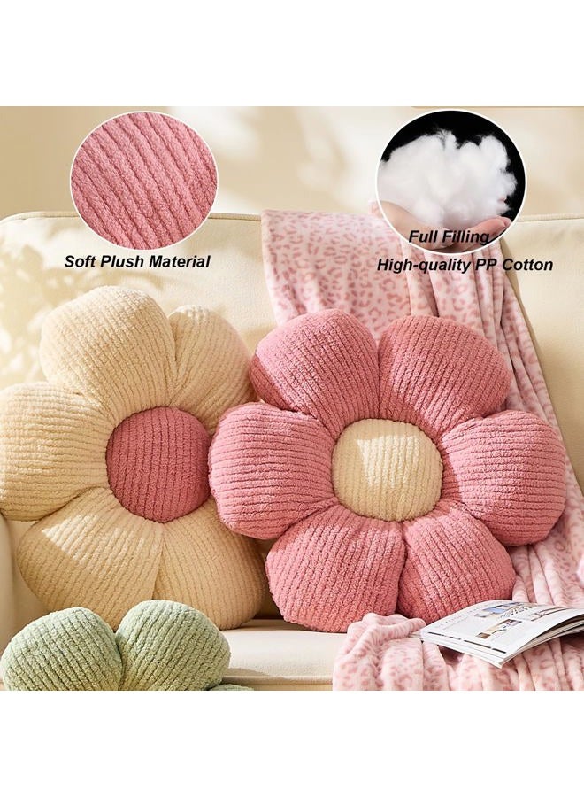 XIAIJIA Flower Pillow Flower Shaped Pillow Cushion Decorative Daisy Pillow for Bed Cute Throw Pillow Flower Floor Pillow Soft Seat Cushion Cream Flower Cushion 15.7" - Image 4