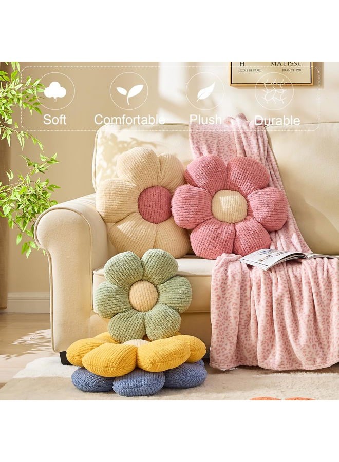 XIAIJIA Flower Pillow Flower Shaped Pillow Cushion Decorative Daisy Pillow for Bed Cute Throw Pillow Flower Floor Pillow Soft Seat Cushion Cream Flower Cushion 15.7" - Image 5