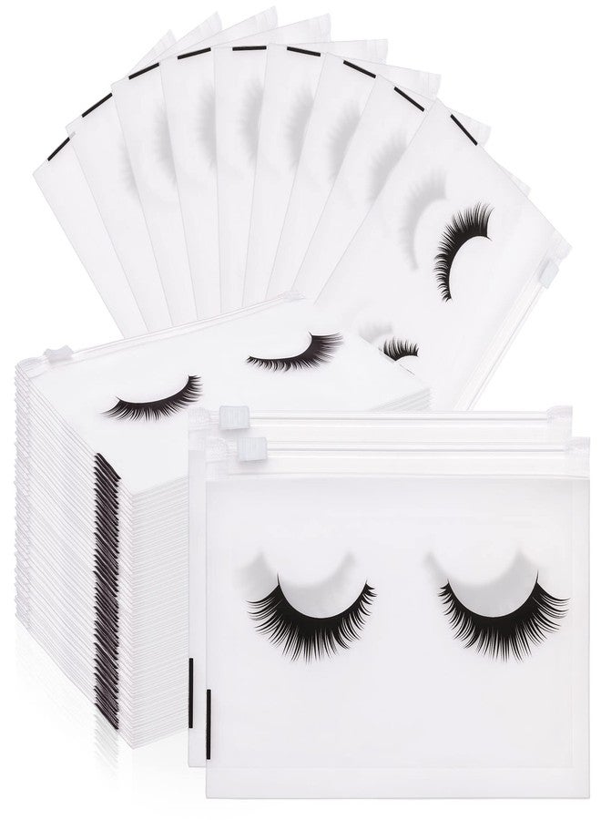 Noverlife 100PCS Eyelash Makeup Bags - Waterproof Plastic Makeup Bags with Zipper, Toiletry Pouch Cosmetic Bags for Clients - Image 1