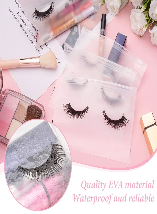 Noverlife 100PCS Eyelash Makeup Bags - Waterproof Plastic Makeup Bags with Zipper, Toiletry Pouch Cosmetic Bags for Clients - Image 4