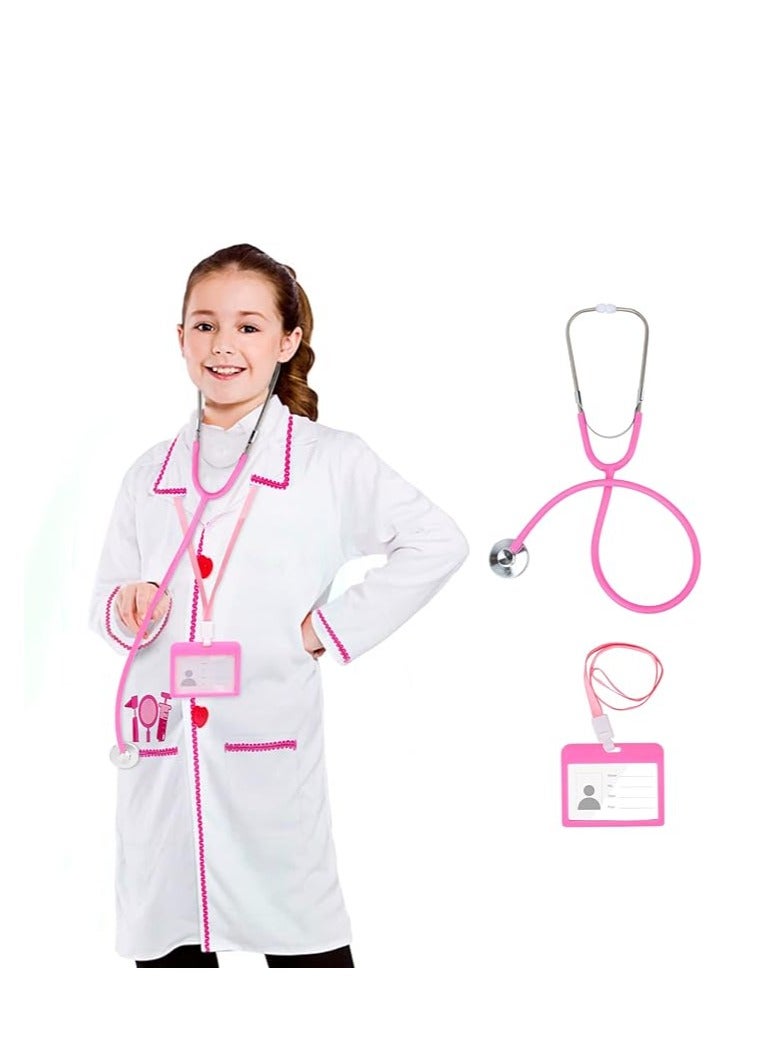 Kids Doctor Costume, Lab Coat Career Day Dress Up for Toddler Girls - Image 1