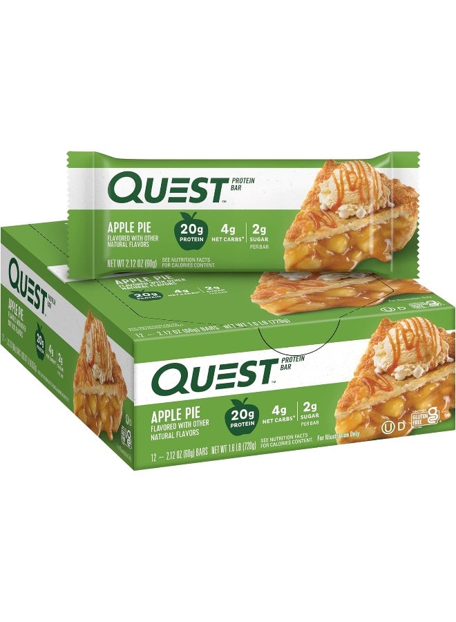 Quest Nutrition Apple Pie Protein Bar, 20G Protein, 4G Net Carbs, 2G Sugar, Gluten Free, Keto Friendly, 12 Count - Image 1