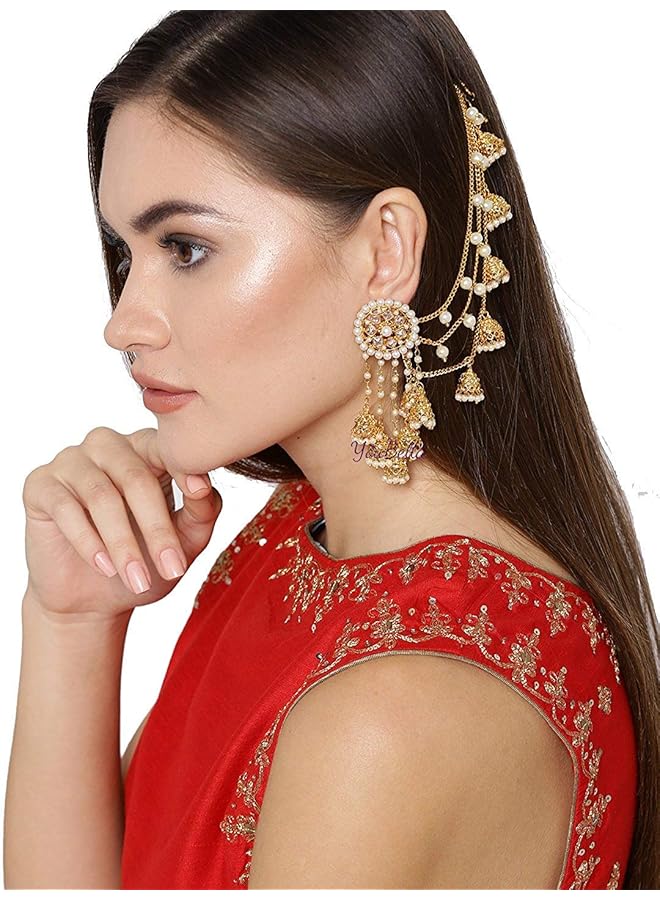 YouBella Gold Plated Stylish Jewelery Traditional Fancy Party Wear Jhumka Jhumki Earrings For Girl'S And Women'S - Image 3